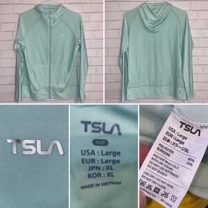 TSLA Light Green Womens Athletic Zip Front Hoodie XL NWOT